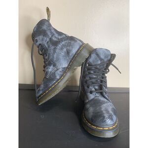 Dr. Martens 1460 Pascal Tie Dye Printed Suede Black 8 Eye‎ Boots Women's Size 5
